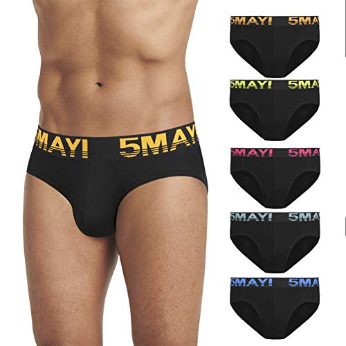 5Mayi Slips Calzoncillos para Hombre en Ropa Interior clásica Suave y cómoda de algodón elástico M