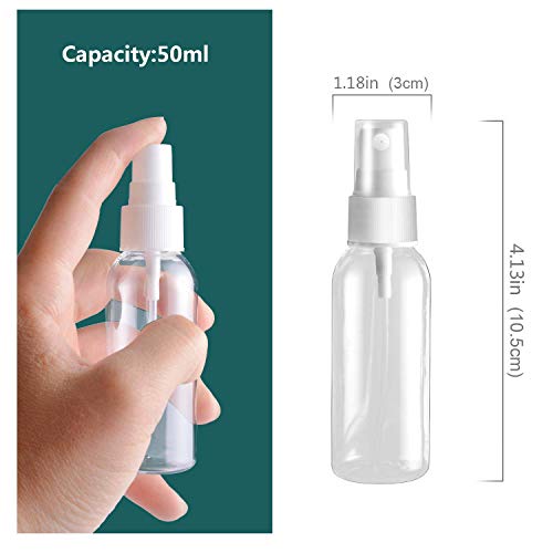 6 PCS *50ml Botes Viaje Transparente Plástico Botella Vacía de Spray, Bote Spray Pulverizador para Vacaciones, Viajes de Negocios, Maquillaje, Limpieza, 6 Piezas (50ML)