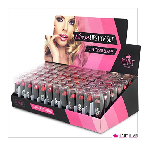 72 x LÁPIZ LABIAL LIPSTICK SET MUCHAS DIFERENTES TONOS CAJA DE PANTALLA DE LUJO DE TAMAÑO COMPLETO AL POR MAYOR