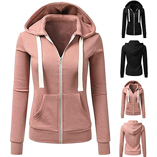 Abrigo De Invierno con Capucha De Las Mujeres Patchwork Chaqueta con Cremallera De Lana Caliente Abrigo De AlgodóN con Capucha Casual Outwear Sudadera con Capucha Deportiva riou