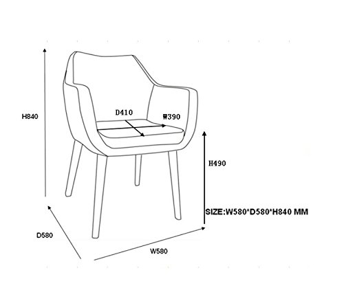 AC Design Furniture Lore - Silla con brazos (revestimiento de piel artificial, patas de roble), Marrón