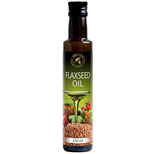 Aceite de Lino 250ml - 100% Puro - Prensado en Frío - Botella de Vidrio - Omega 3 6 - Cocina Saludable - Suplemento Nutricional Ideal - Flaxseed Oil - Ideal para Salad - Salsas - Panadería