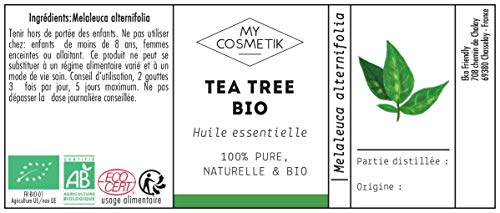 Aceite esencial Tea Tree orgánico (árbol de té) - MyCosmetik - 5 ml