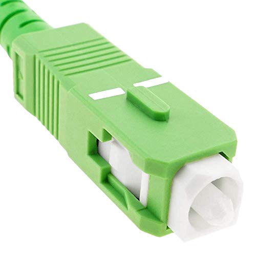 Acobonline Fiber óptica Cable SC/APC a SC/APC monomodo simplex 9/125,Operadores Movistar Jazztel Vodafone Orange Amena Masmovil Yoigo (Blanco 5M)