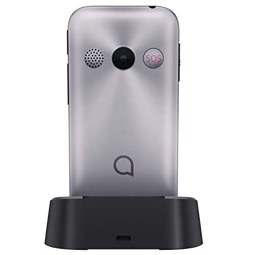 Alcatel 2019G Metallic Silver Pantalla 2.4" Teléfono Móvil Fácil Uso Teclas Grandes Camara 2mpx,Bluetooth BT 2.1,FM Radio,Linterna, Boton SOS,Grabador