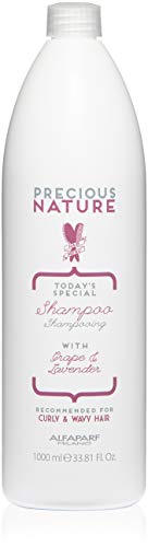 Alfaparf Precious Nature Champú Cabello Rizado y Ondulado, Uva y Lavanda - 1000 ml