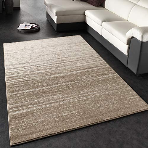 Alfombra Diseño Moderna De Pelo Corto con Gradiente De Color Crema Beige, tamaño:120x170 cm