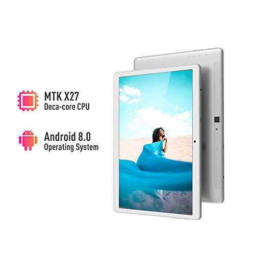 ALLDOCUBE M5X 4G Tablet PC, 10.1 Pulgadas 2560x1600, MTK X27 Deca Core, 4GB RAM y 64GB ROM, Android 8.0, Doble cámara Frontal 2 MP Trasera 5 MP, GPS,Bluetooth 4.2, Color Plateado