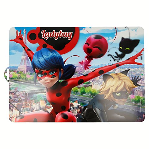 ALMACENESADAN 2014 Mantel Individual Miraculous Ladybug; Producto de plástico; Libre BPA; Dimensiones 43x29 cm