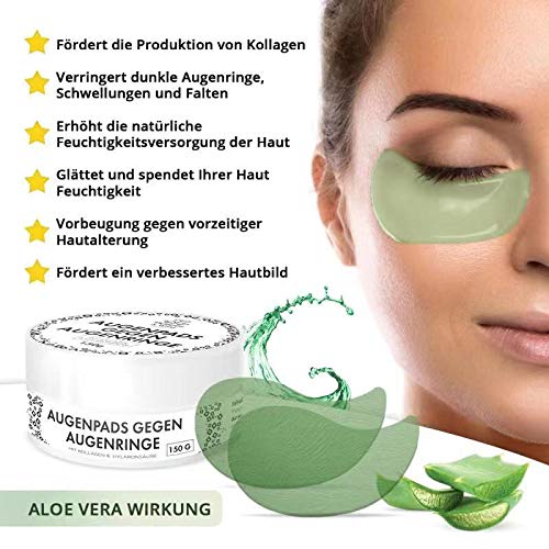 Almohadillas para los ojos contra las ojeras de Thompson & Wood elimina bolsas y arrugas de aloe vera (30 pares)