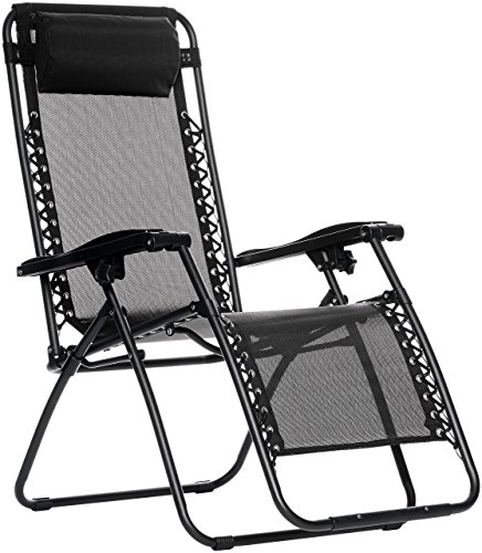 AmazonBasics Silla Gravedad Cero, Negra