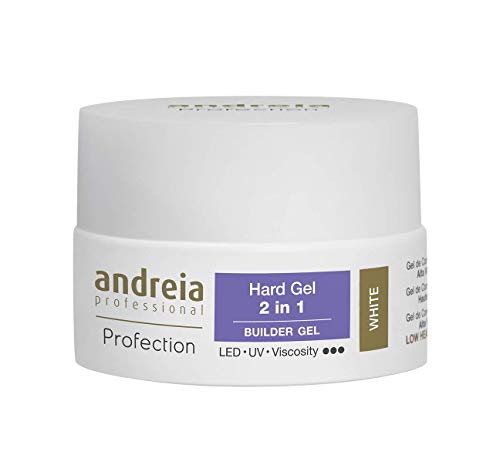 Andreia Professional Profection - Gel duro 2 en 1 - Gel de construcción bifásico - Blanco 22g