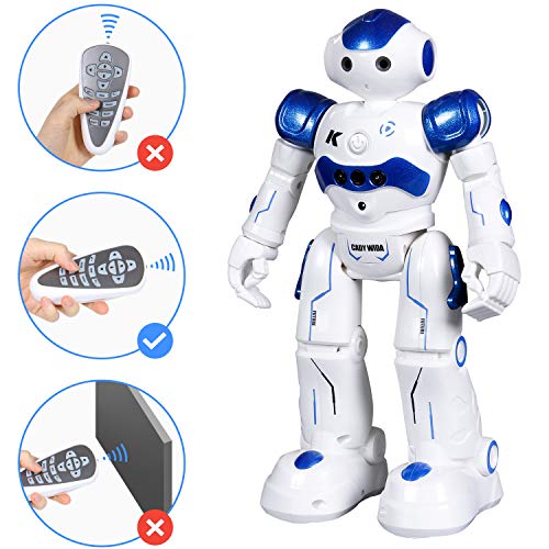 ANTAPRCIS Robot Juguete con Programación y Control de Gestos, Recargable RC Robot Inteligente, Robot de Control Remoto con Cantando y Bailando, Regalo para Niños