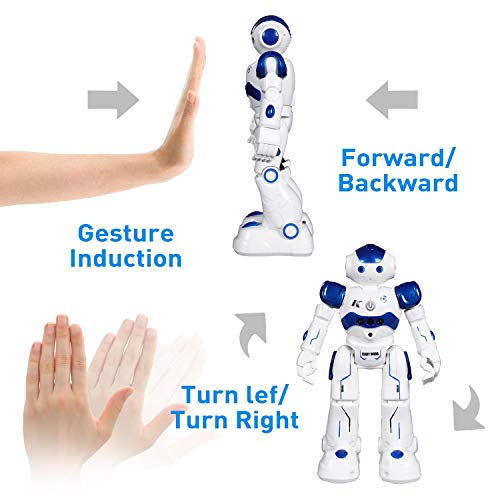 ANTAPRCIS Robot Juguete con Programación y Control de Gestos, Recargable RC Robot Inteligente, Robot de Control Remoto con Cantando y Bailando, Regalo para Niños