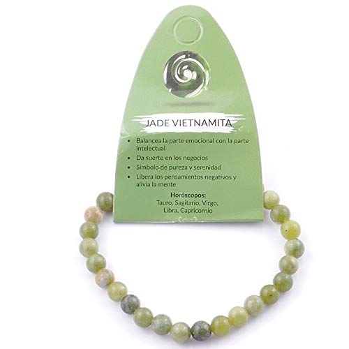 ARITZI – Pulsera elástica con Bolitas de Piedras Naturales con un diámetro de 6 mm - Vietnamita