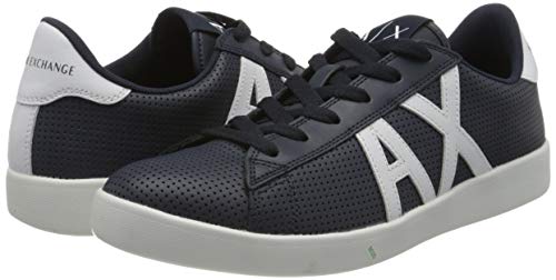 Armani Exchange AX Logo Box Sole Sneakers, Zapatillas para Hombre, Azul (Navy+Opt White A138), 42 EU