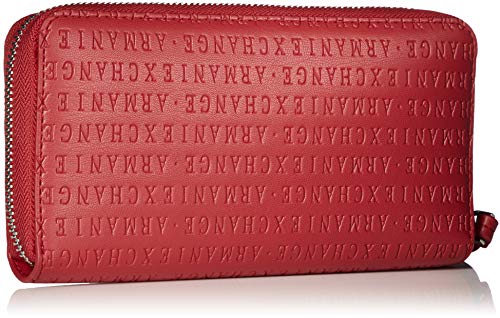 Armani Exchange - Fabric Round Zip, Carteras de Mano con asa Mujer, Rojo (Red), 10.5x2.5x19 cm (B x H T)