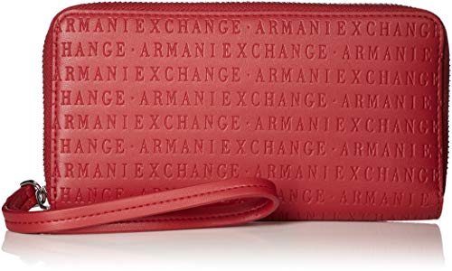 Armani Exchange - Fabric Round Zip, Carteras de Mano con asa Mujer, Rojo (Red), 10.5x2.5x19 cm (B x H T)