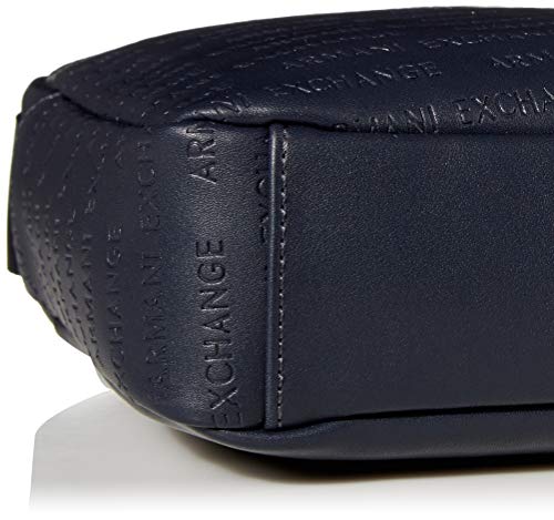 Armani Exchange - Zip Top Reporter, Bolso bandolera Hombre, Azul (Navy Navy), 24x7x22 cm (B x H T)