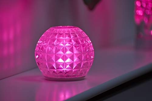 Auraglow Lámpara de Mesa Con Cable Inalámbrico con Luz LED Recargable Cambiante de Colores y Blanca (VOGUE)