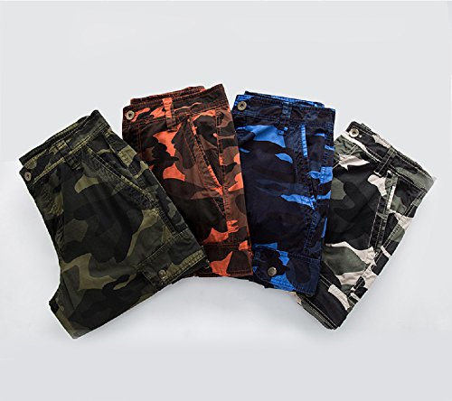 AYG Bermudas Camuflaje Hombre Cargo Shorts(Dark Blue Camo,32)