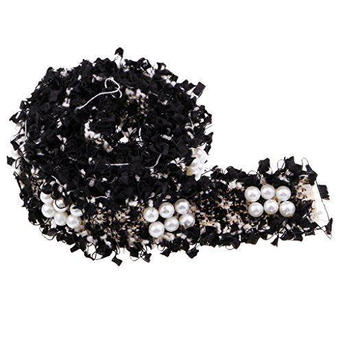 B Blesiya 1 Yarda Precioso Encaje para Coser Decorativo Encaje de Costura Accesorios y Manualidades - Negro