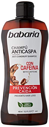 BABARIA CAFEINA CHAMPU Anti-CASPA PREVENCION CAIDA 400ML Unisex Adulto, Negro, Único