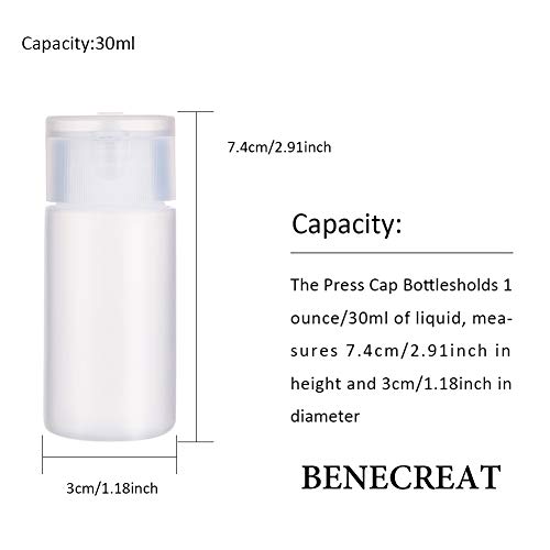 BENECREAT 10 Pack 30ml Botella Exprimible de Cosmético para Crema Facial Champú Loción Tubo de Plástico Transparente con Tapa Volteada