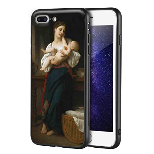 Berkin Arts William Adolphe Bouguereau para iPhone 7 Plus&iPhone 8 Plus/Caja del teléfono Celular de Arte/Impresión Giclee UV en la Cubierta del móvil(Premieres Curasses)