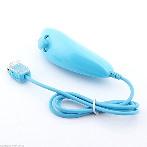 BIGFOX 2 en 1 Mando Plus con Motion Plus y Nunchunk para Nintendo Wii / Wii U (Opcional a Seis Colores) y Funda de Silicona - Azul Claro