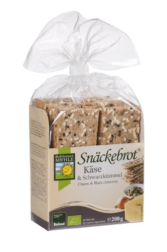 Bohlsener Mühle Snäckebrot Panes Crujientes con Queso y Alcaravea - 8 Paquetes de 200 gr - Total: 1600 gr