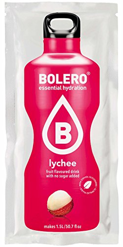 Bolero Bebida Instantánea sin Azúcar, Sabor Lichi - Paquete de 24 x 9 gr - Total: 216 gr