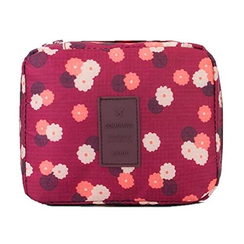 Bolsa de maquillaje multifuncional, portátil, bolsa de almacenamiento portátil, pequeña impermeable, adecuada para el viaje, en casa. Melonenrote Blume