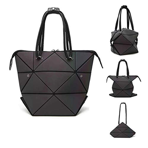 Bolso geométrico intercambiable Asa superior luminosa Bolso bandolera Bolso grande Bolso con gran capacidad Deformable al estilo de 4 diferencias para mujeres (colorful-1)