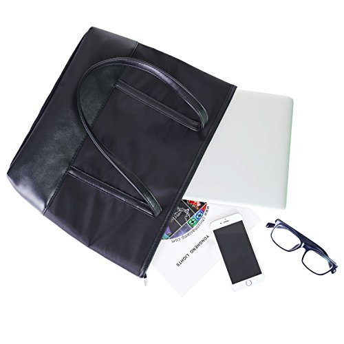 Bolsos Mujer, Bolso Tote Chapoteo Impermeable Nylon Costura PU Bolso Bandolera para el Trabajo Escolar Viajes de Compras