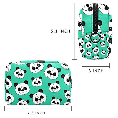 Bonito neceser de viaje con diseño de oso panda con cabezas de oso para colgar, neceser de maquillaje, organizador de cosméticos para mujeres, niñas y niños