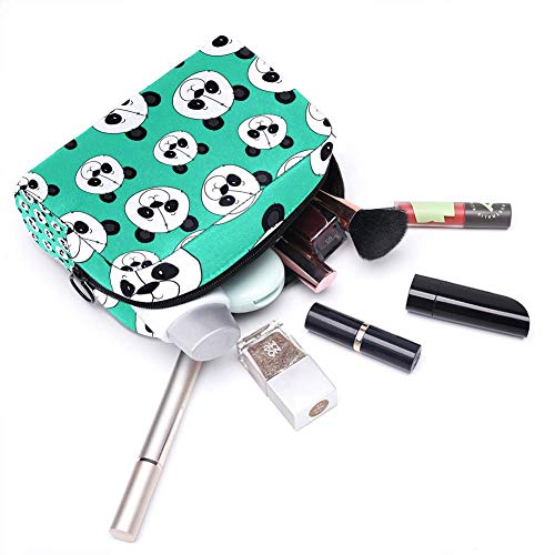 Bonito neceser de viaje con diseño de oso panda con cabezas de oso para colgar, neceser de maquillaje, organizador de cosméticos para mujeres, niñas y niños