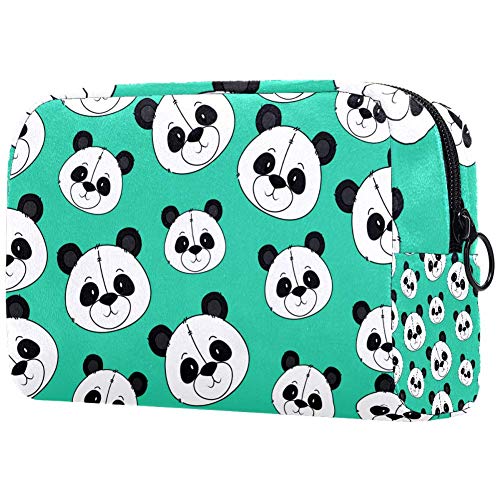 Bonito neceser de viaje con diseño de oso panda con cabezas de oso para colgar, neceser de maquillaje, organizador de cosméticos para mujeres, niñas y niños