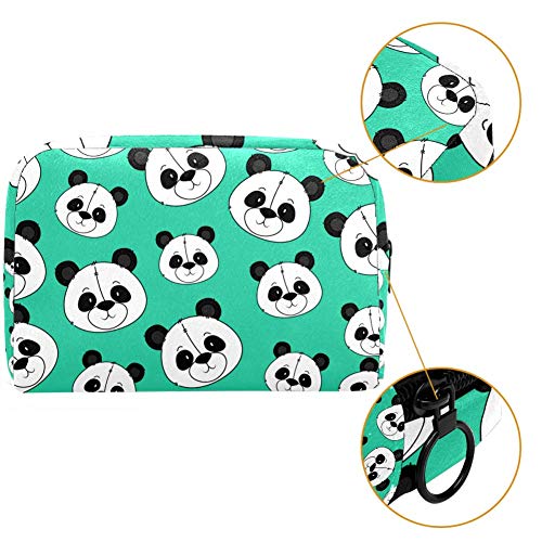 Bonito neceser de viaje con diseño de oso panda con cabezas de oso para colgar, neceser de maquillaje, organizador de cosméticos para mujeres, niñas y niños