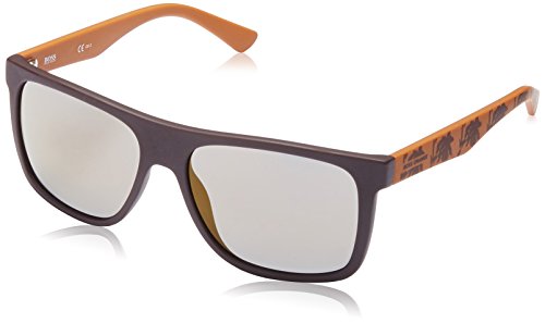 Boss Orange BO 0253, Gafas de sol Unisex - Adulto, BRW PTTRNORG WITH COPPER SP LENS, 56 mm