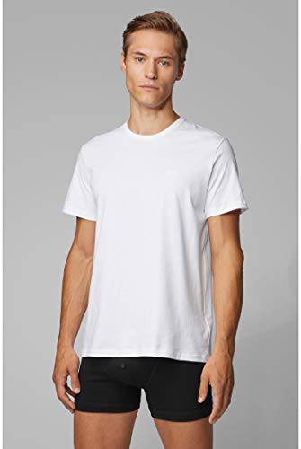 BOSS T-shirt Rn 2p Co Camiseta, Blanco (White 100), Medium (Pack de 2) para Hombre