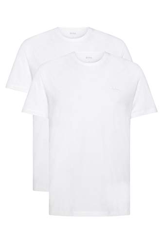 BOSS T-shirt Rn 2p Co Camiseta, Blanco (White 100), Medium (Pack de 2) para Hombre