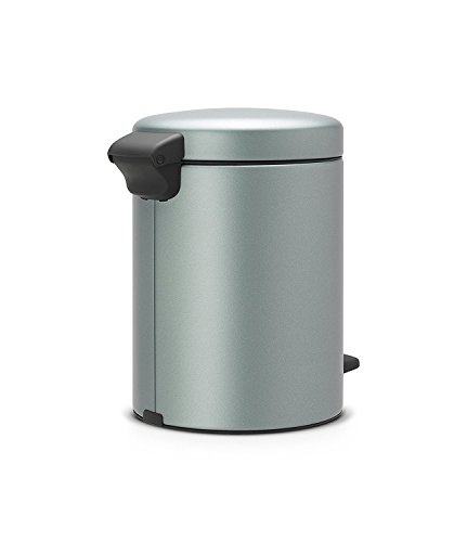 Brabantia Cubo de Basura con Pedal, Acero Inoxidable, Menta Metalizado, 5 l