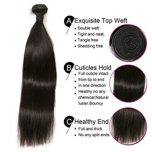 Brazilian Bundles Straight 20 22 24 Inch 3 Bundles Virgin Human Hair Weft Silky Straight Hair Soft Natural Black Color