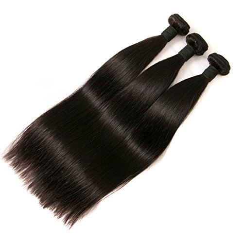 Brazilian Bundles Straight 20 22 24 Inch 3 Bundles Virgin Human Hair Weft Silky Straight Hair Soft Natural Black Color