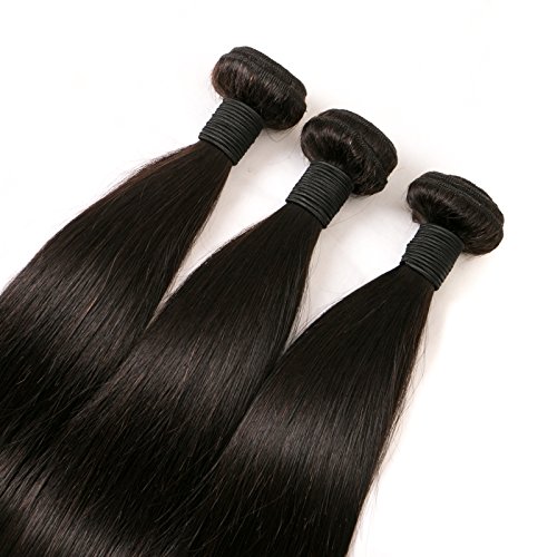 Brazilian Bundles Straight 20 22 24 Inch 3 Bundles Virgin Human Hair Weft Silky Straight Hair Soft Natural Black Color