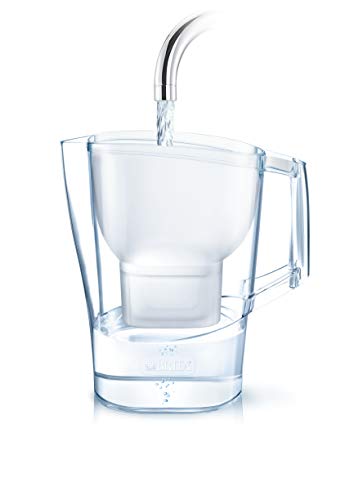 BRITA Aluna blanca - Jarra de Agua Filtrada con 1 cartucho MAXTRA+, Filtro de agua BRITA que reduce la cal y el cloro, Agua filtrada para un sabor óptimo, 2.4L