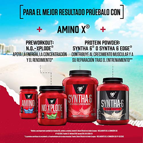 BSN Nutrition Amino X, Suplementos Deportivos BCAA Polvo con Aminoacidos Esenciales y Vitamina D, Aminoacidos BCAA para Musculacion, Sandía, 70 Porciones, 1kg