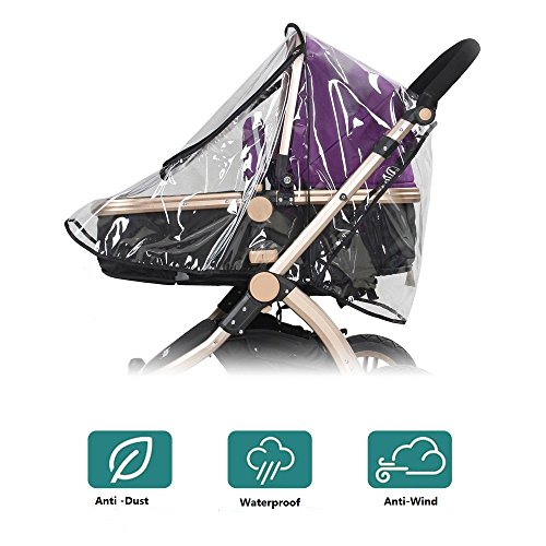 Burbuja de Lluvia Protector, JRing Cubierta de Lluvia Universal Contra Lluvia y Viento Impermeable con Cremallera Frontal para Cochecitos/Silla de Paseo de Bebé/Carrito