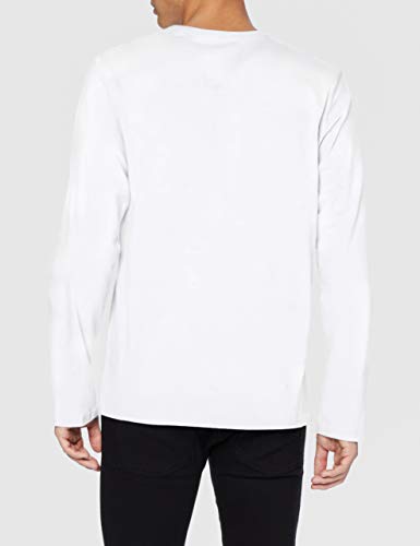 Calvin Klein L/s Crew Neck Camiseta, Blanco (White 100), Medium para Hombre